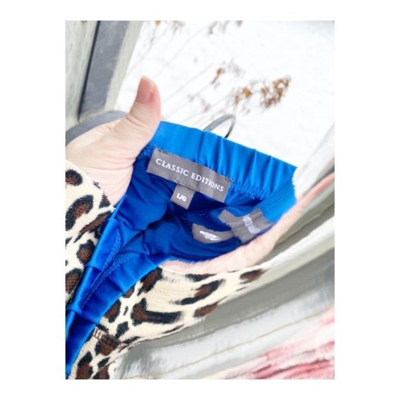 Blue Cropped Spandex Pants Athleisure - Picture 11 of 14